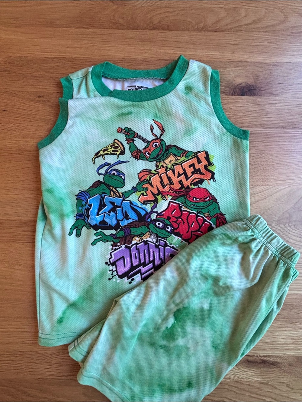 Teenage Mutant Ninja Turtles Green Tie-Dye Kids Pajama Set